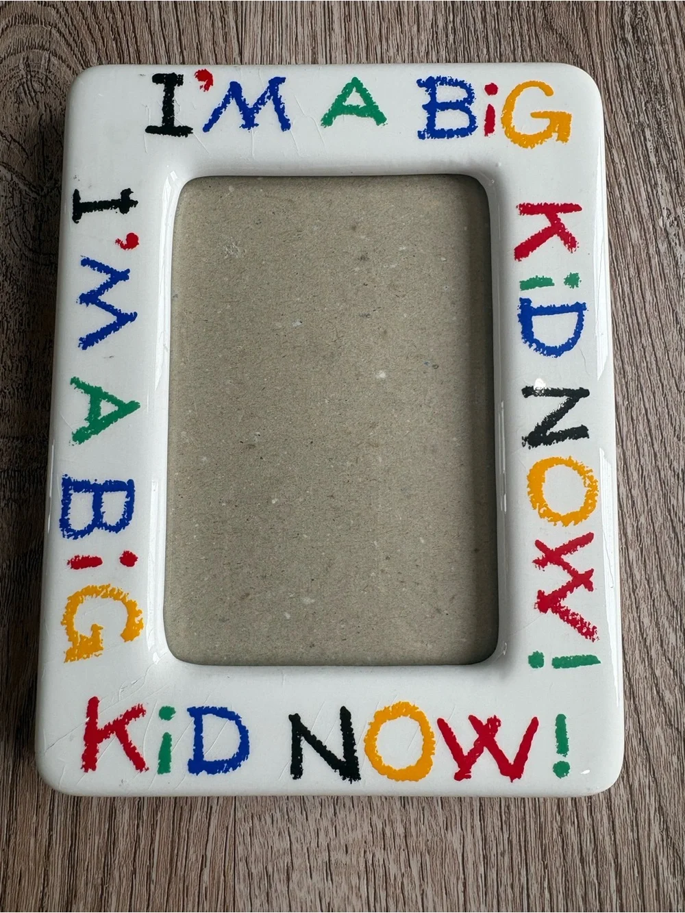 Vintage Ceramic “I’m a Big Kid Now” Picture Frame Made in Taiwan Kids Milestone